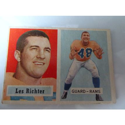 1957 Topps Football Card # 010 Les Richter Good (2) Los Angeles Rams