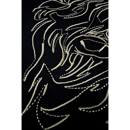 Black Western Bull Head Embroidered Pattern T Shirt