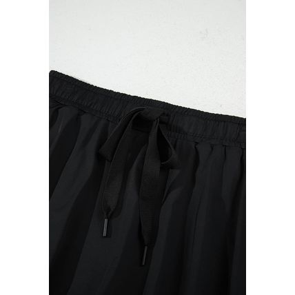 Black Drawstring High Waist Lined Tennis Skorts