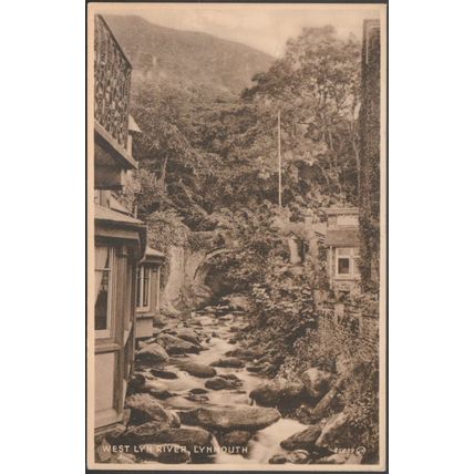 West Lyn River, Lynmouth, Devon, c.1920s - Valentine's Postcard