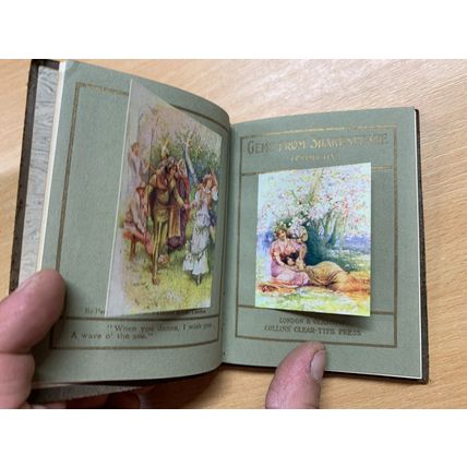 c1921 "GEMS FROM SHAKESPEARE (COMEDY) TINY ILLUSTRATED SUEDE LEATHER BOOK (LL)