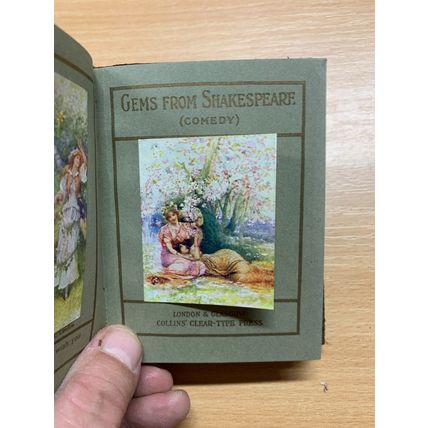c1921 "GEMS FROM SHAKESPEARE (COMEDY) TINY ILLUSTRATED SUEDE LEATHER BOOK (LL)