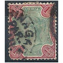 India 1892 SG105 1r Green & Rose Good Used.