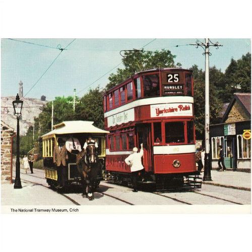 Postcard Leeds City Tramcar 180 Chesterfield Horse Drawn Tram CRICH
