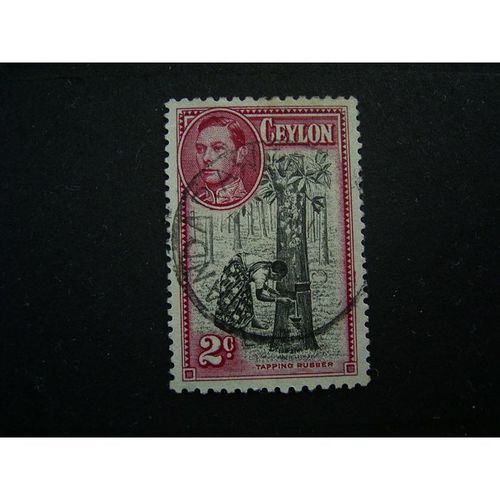 CEYLON 1938 KGV1 2C RED BLACK F/U SG386