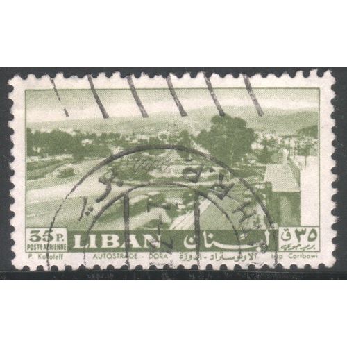 Lebanon 1961 (Air) - SG701 - 35p green - Motor Highway, Dora - used