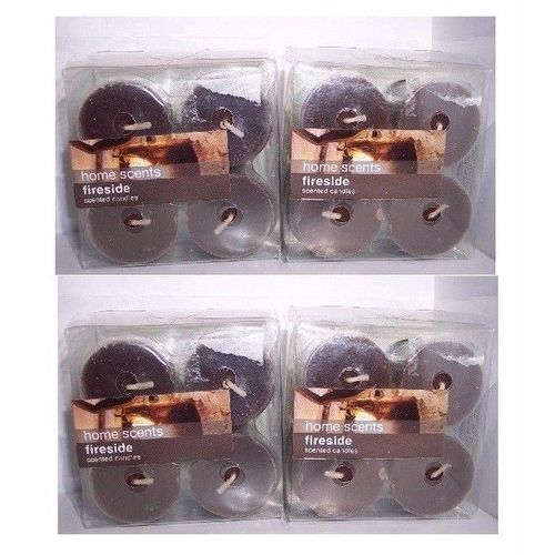 16 Home Scents Candle 4 pks Votives Fireside