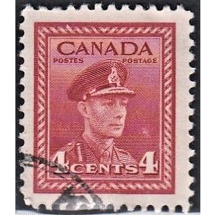 CANADA, 1942-43 4c George VI, SG 380 (Scott #254), used