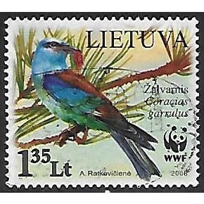 Mi 987: 1 L. 35 multicoloured Worldwide Nature Conservation: European Roller