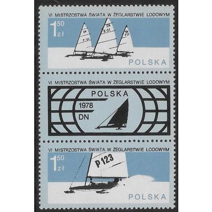 Mi Dr 2541/2: Sixth World Ice Sailing Championships, Krynica Morska