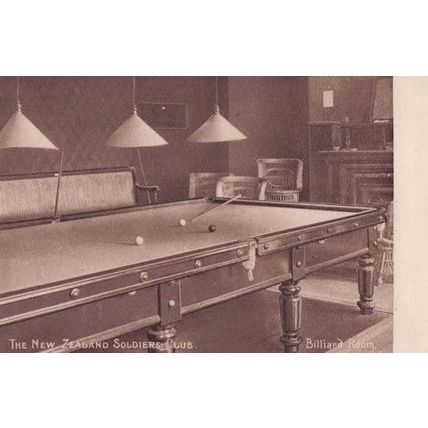 Billiards Table Room New Zealand Soldiers Club London Old Postcard