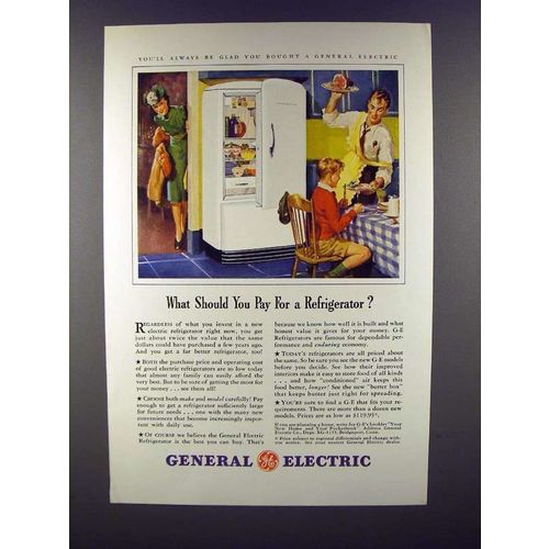 1941 General Electric Refrigerator Ad - What Pay?