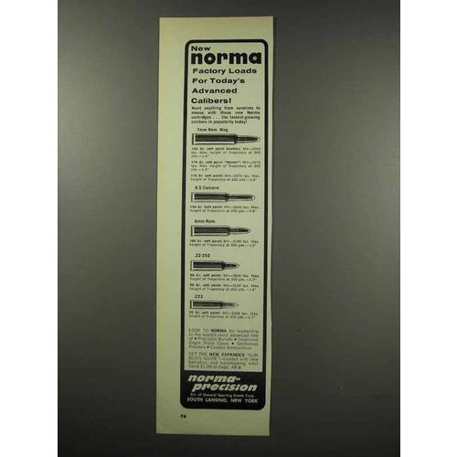 1966 Norma Bullets Ad - 7mm Rem. Mag.; 6.5 Carcano +