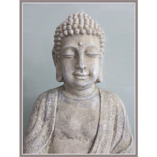 Buddha DVARAVATI dekorative Figur, H30 cm Stein Skulptur, Statue, Feng Shui 803