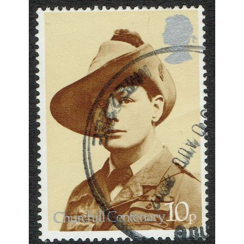 1974 Birth Centenary Winston Churchill 10p Stone and Brown SG965 FU