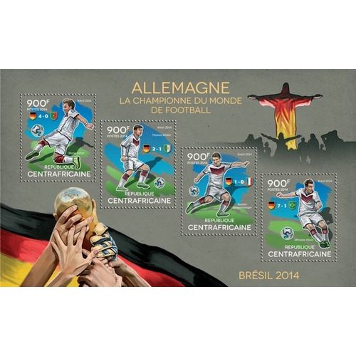 CENTRAL AFRICA 2014 SHEET MNH BRAZIL WORLD CUP GERMANY FOOTBALL SOCCER SPORTS 3