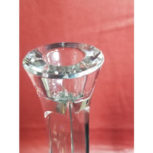 Mid Century Lead Crystal Candlesticks - Diamond Shaped