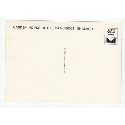 The Garden House Hotel Cambridge Postcard 2