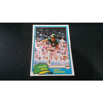 1981 Topps Card # 301 Matt Keough Very Good-Excellent (4) Oakland Athletics