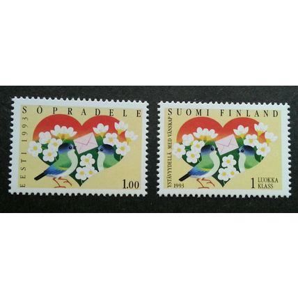 Finland Estonia Joint Issue Birds Friendship 1993 (stamp pair) MNH