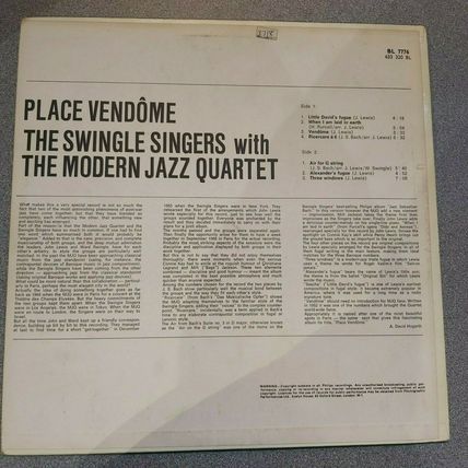 The Swingle Singers / The Modern Jazz Quartet ‎– Place Vendôme (BL 7776) 1967 LP