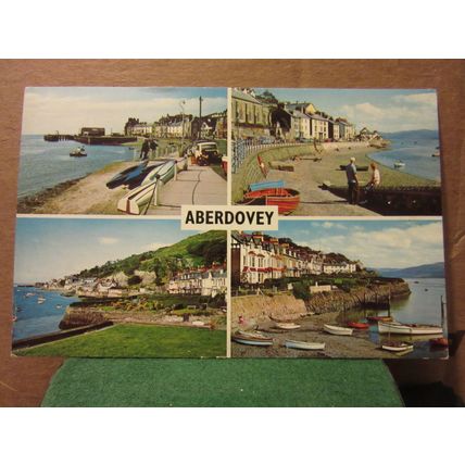 multiview, ABERDOVEY, WALES used vintage postcard 1968 pm #