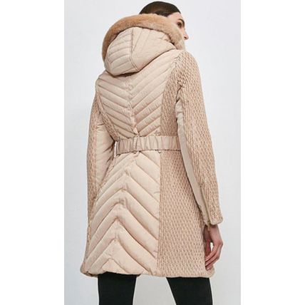 KAREN MILLEN Long Quilted Faux Fur Trimmed Hood Coat BNWT (RARE & COLLECTABLE)