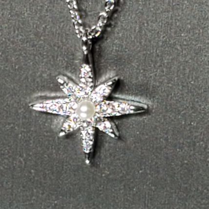 925 Silver Double Necklace Topaz Star Pendant - Very Dainty