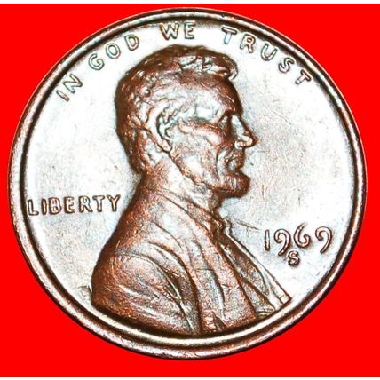 MEMORIAL (1959-1982): USA ★ 1 CENT 1969S! LINCOLN 1809-1865★LOW START★NO RESERVE