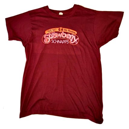 Strawberry Schnapps Single Stitch T-Shirt Advertising T-Shirt Maroon Men's XL