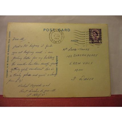 TAMWORTH CASTLE, STAFFORDSHIRE used postcard 1968 pm /