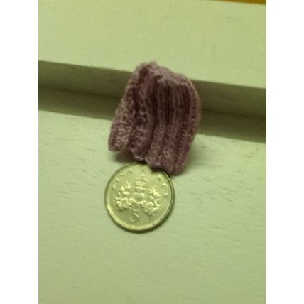 Tea Cosy Lilac Hand Knitted 1:12th scale miniature