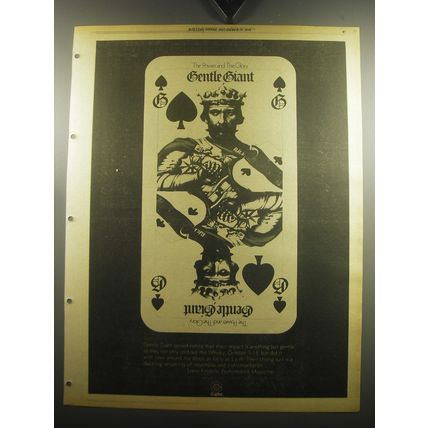 1974 Gentle Giant The Power and the Glory Album Advertisement