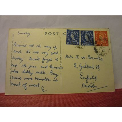 WOODLANDS VALLEY & KINDER SCOUT, DERBYSHIRE used postcard 1963 pm /