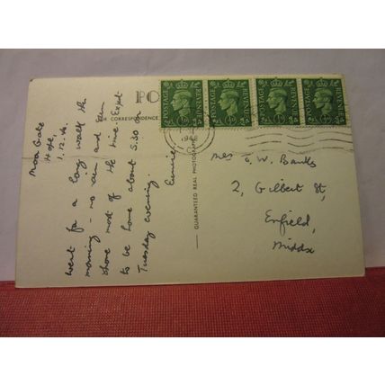 YORKSHIRE BRIDGE, BAMFORD, DERBYSHIRE used vintage postcard RP 1946 pm /