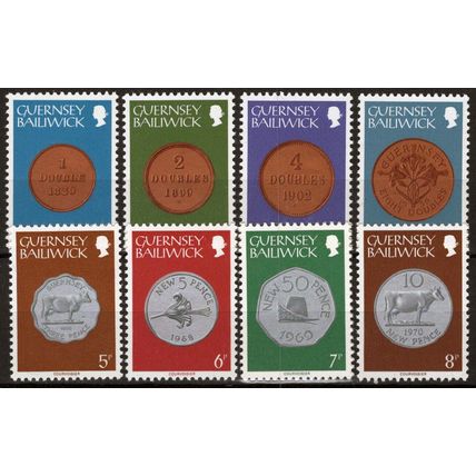 ZAYIX Guernsey 173-180 MNH Coins Farm Animals Flowers 021423S142M