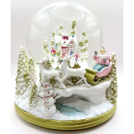 Winter Wonderland Snow Globe Glitter with Santa & Snowman 17 CM Christmas Gift