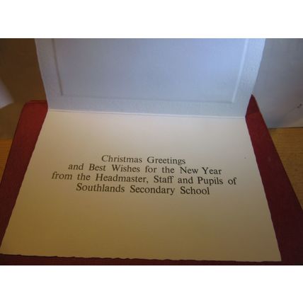 SOUTHLANDS SECONDARY SCHOOL, CHORLEY, LANCASHIRE unused CHRISTMAS CARD =