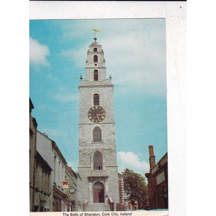 Cork City Bells of Shandon Ireland Postcard posted 1990 crease