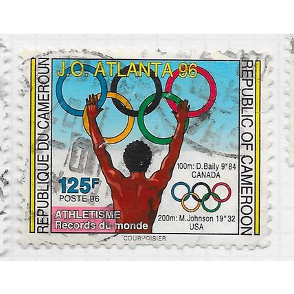 CAMEROUN CAMEROONS 1996 WORLD RECORDS OLYMPIC GAMES SPORTS LONG JUMP RINGS USED