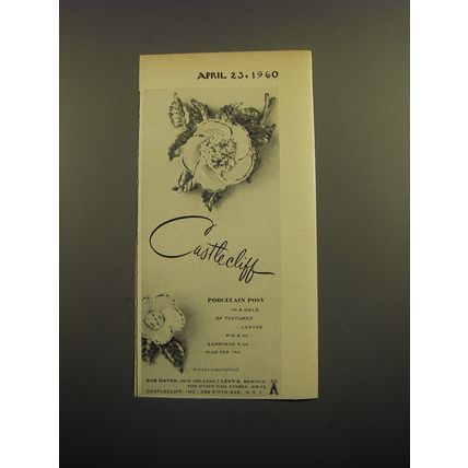 1960 Castlecliff jewelry Ad - Porcelain posy