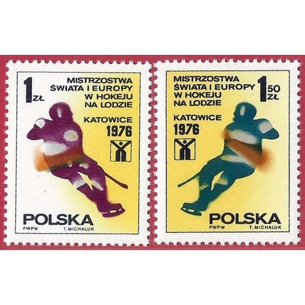 Poland. 1976. Michel # 2439 / 40. Ice Hockey World Championship. Katowice