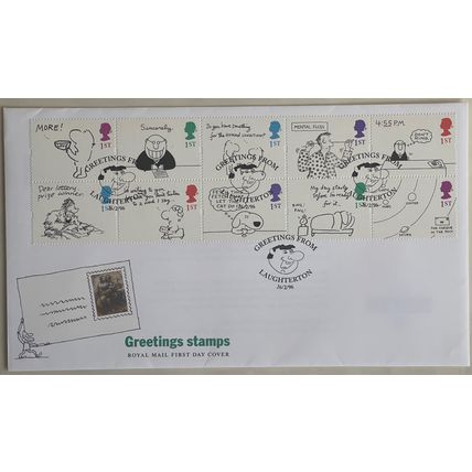 Great Britain 1996 Greetings Cartoons FDC First Day Cover Laugherton SG1905-1914