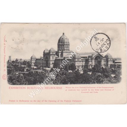PPC Exhibition Building Melbourne Australia Opening Parliament 1901