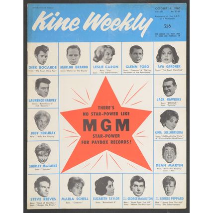 KINE WEEKLY 1960 Mobster Watch Your Stern Konga UK MAGAZINE