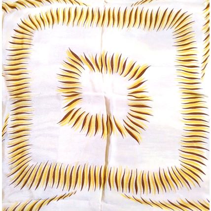 Specialty House Fine Silk Rolled Fashion Scarf Yellow Sunburst 29" x 30" Square