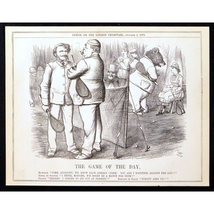 GAME OF THE DAY 1879 Sir John Tenniel - Joseph Swain PUNCH CARTOON PAGE