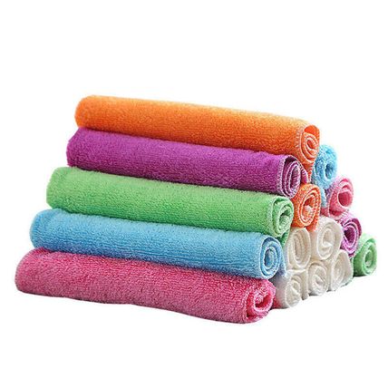12 Pack Dish Cloth Bamboo Fiber Washing Towel Kitchen Cleaning Wiping Rags
