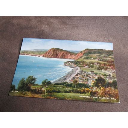 Valentines Art Postcard - Sidmouth from Salcombe Hill - Artist Brain Gerald