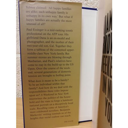 A Weekend In New York - Benjamin Markovits - 1st U.K Print - Hardback - 2018